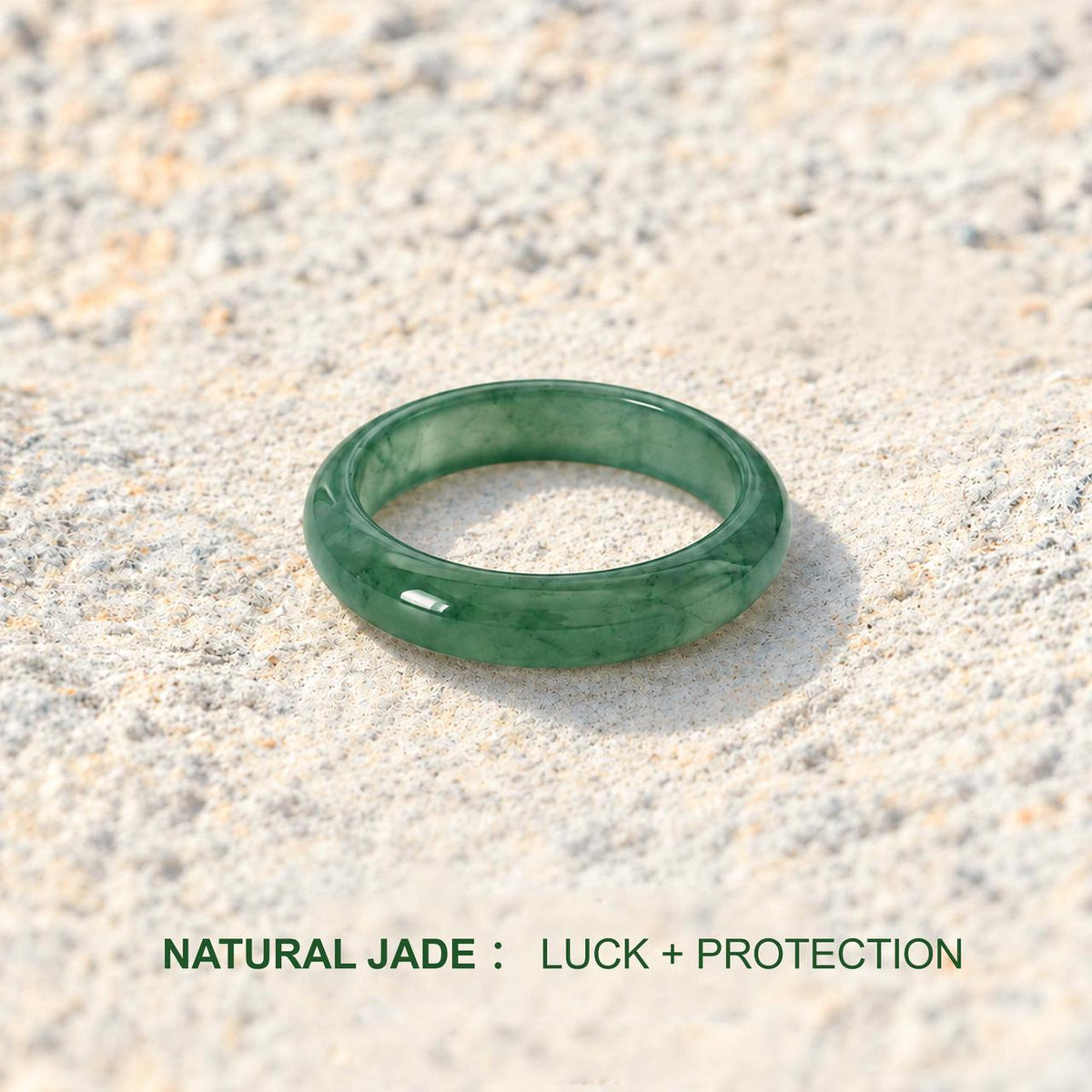 natural jade ring, minimalist jade jewelry for luck and protection