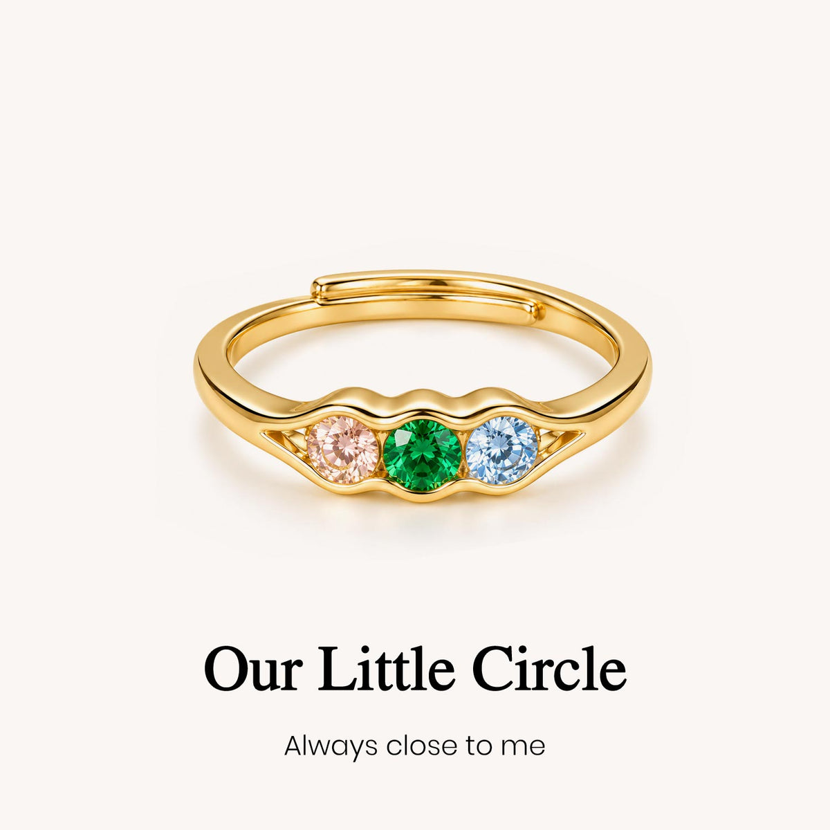 peas in a pod custom birthstone ring, multiple birthstone ring