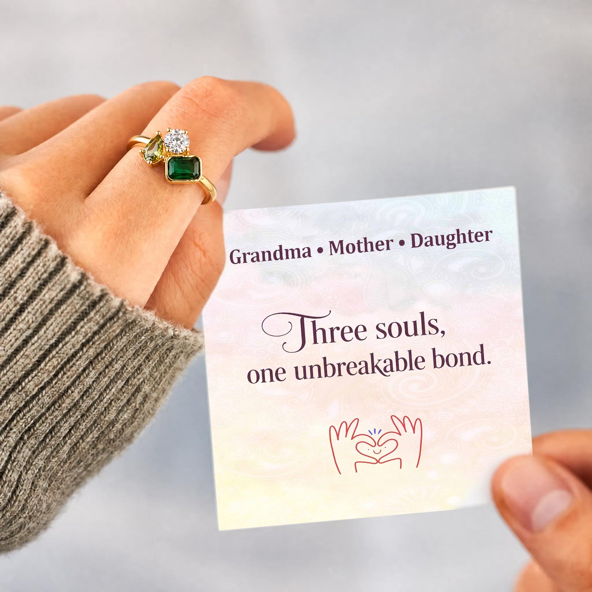 meaningful family birthstone ring representing generations