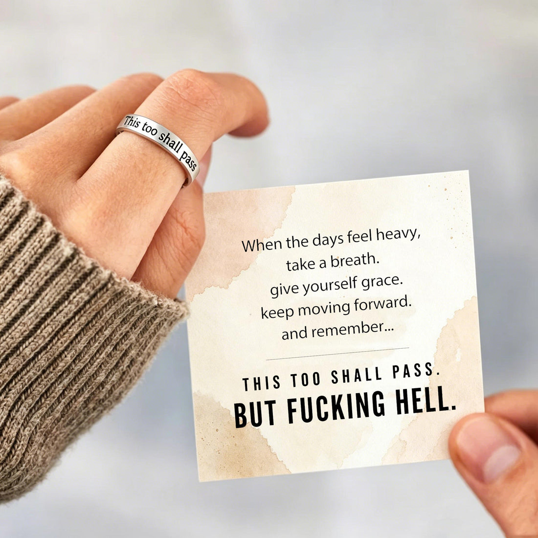This Too Shall Pass Hidden Message Ring