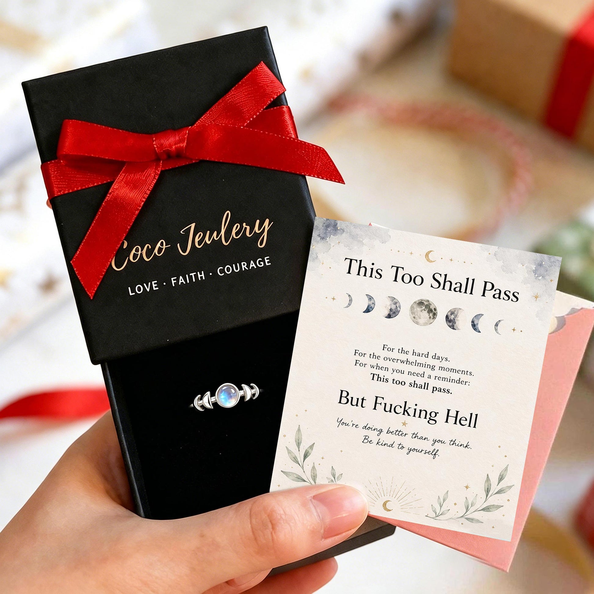 meaningful moon phase ring gift
