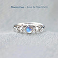 moonstone ring for new beginnings, symbolic moon phase jewelry