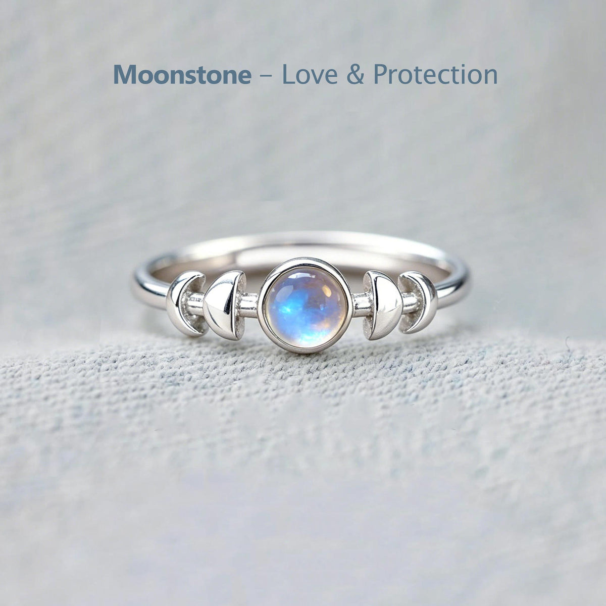 moonstone ring for new beginnings, symbolic moon phase jewelry