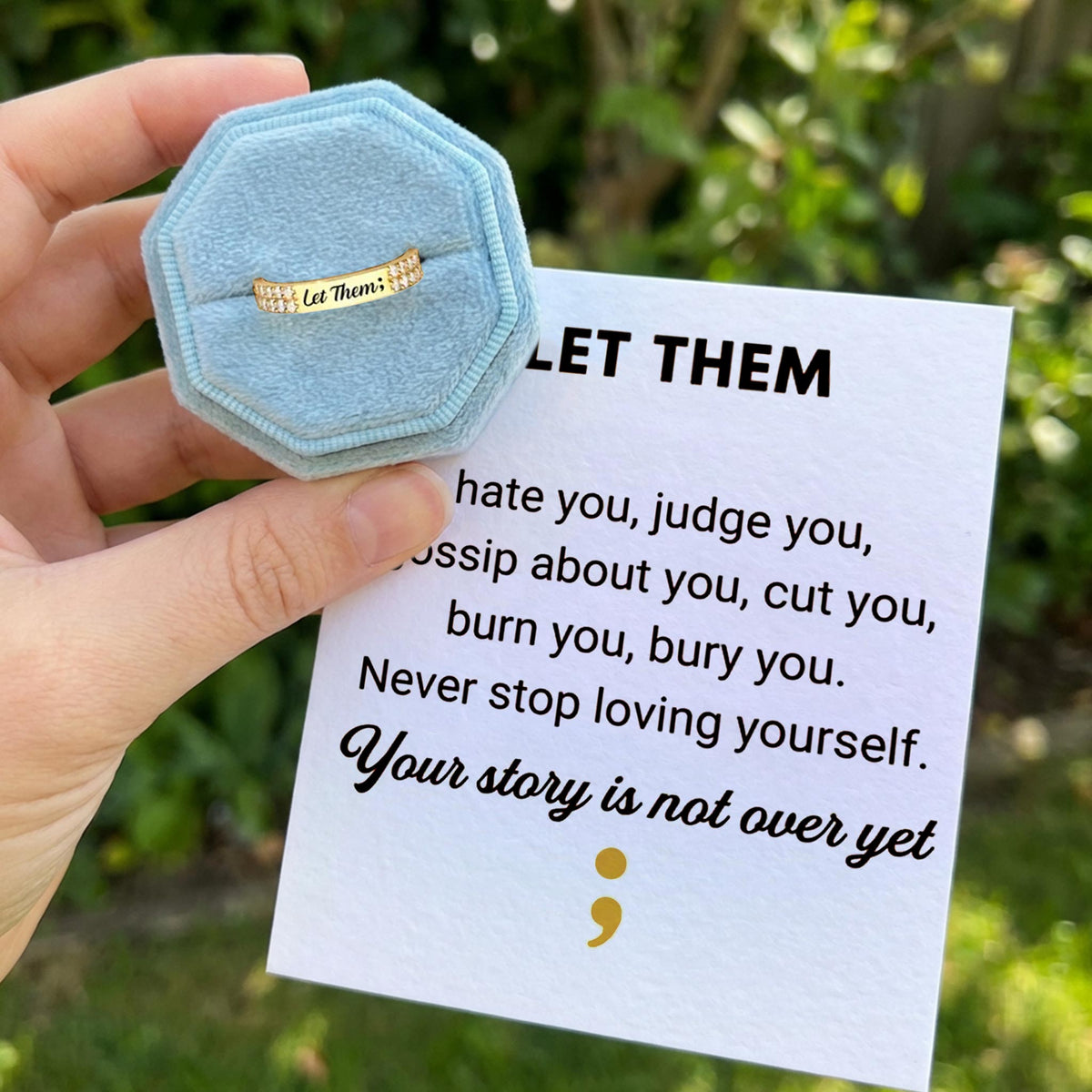 Manthar Rind 'Let Them' Pave Mantra Ring – cocojewelry