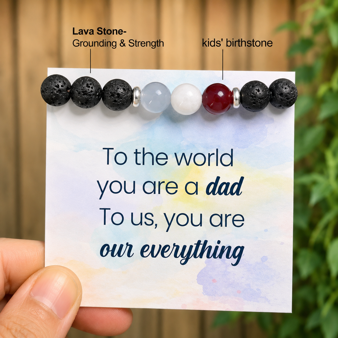 Custom Family Birthstone Bracelet for Dad