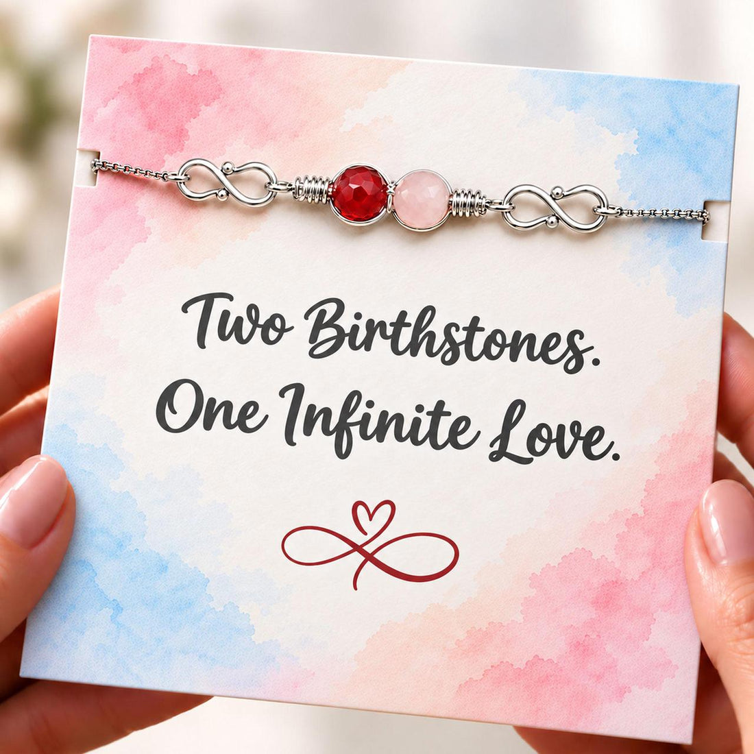 infinity custom birthstone bracelet