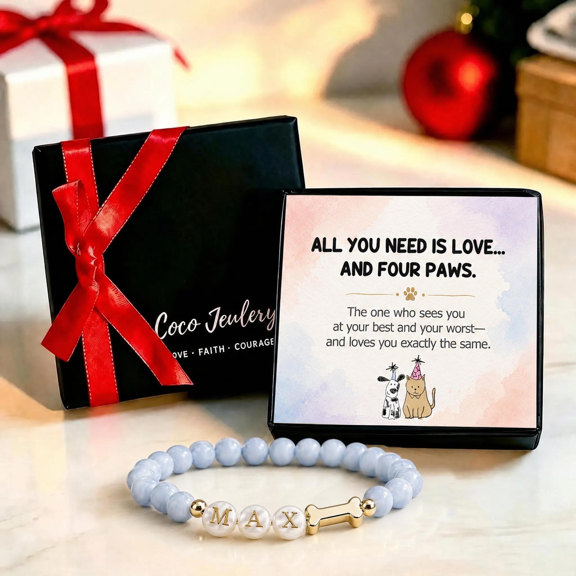 personalized pet name jewelry, pet lover gift, gift-ready