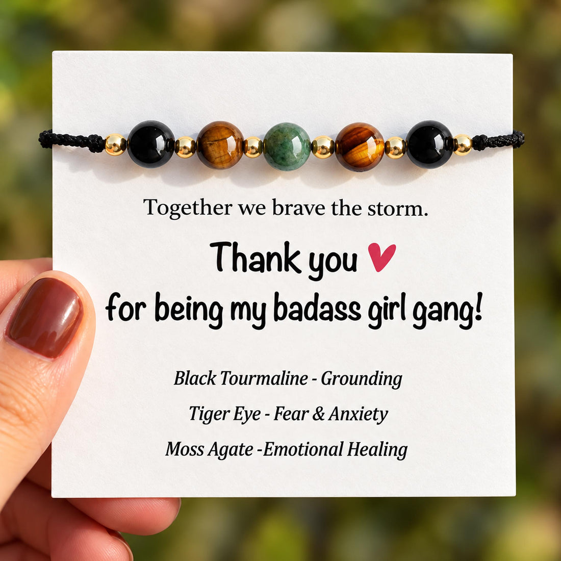 girl gang courage and strength crystal bracelet, friendship jewelry