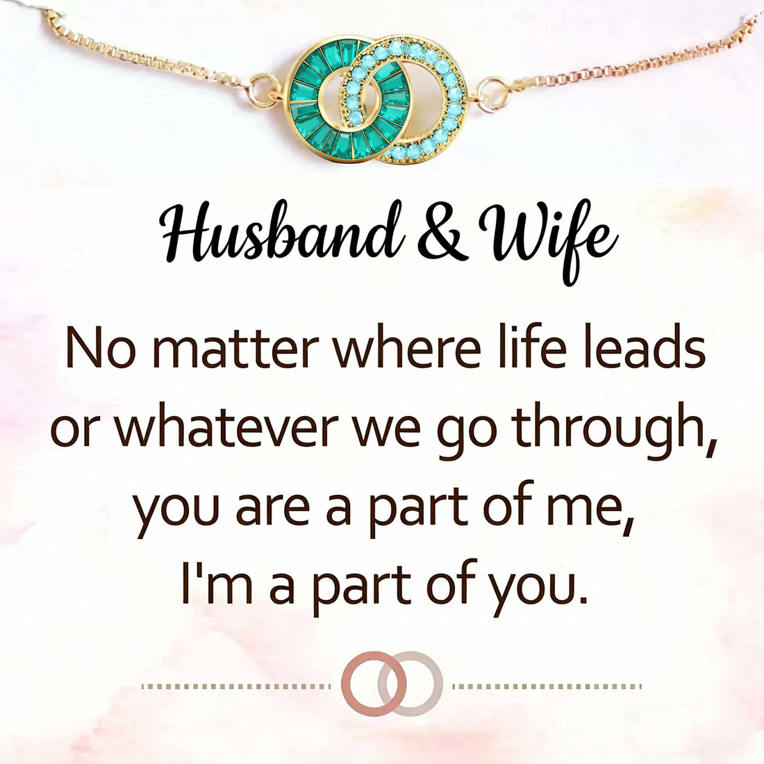 Husband & Wife Linking Birthstone Bracelet