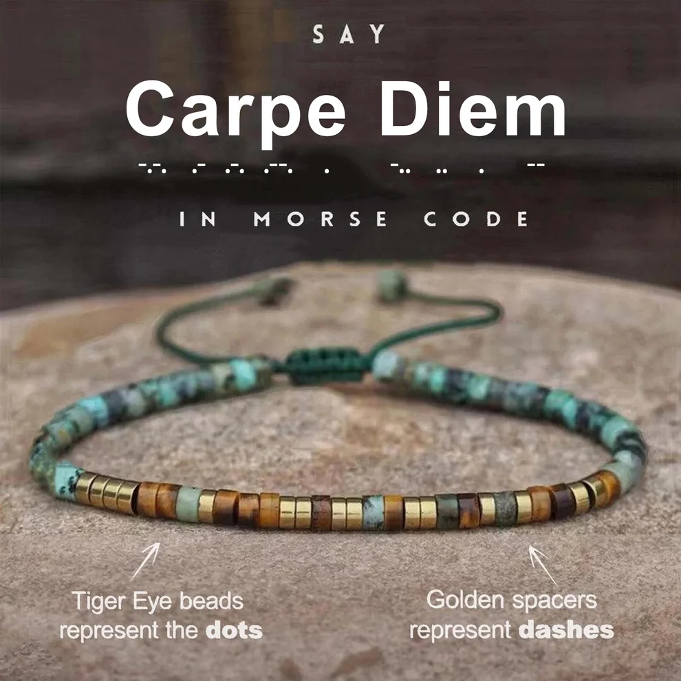 life mantra morse code bracelet