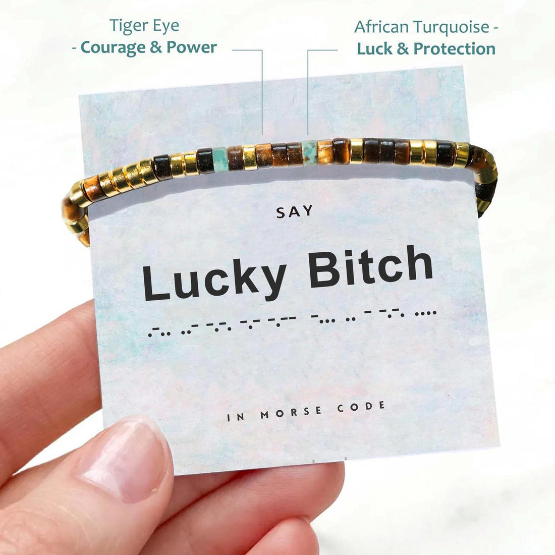 'Lucky Bitch' Morse Code Bracelet