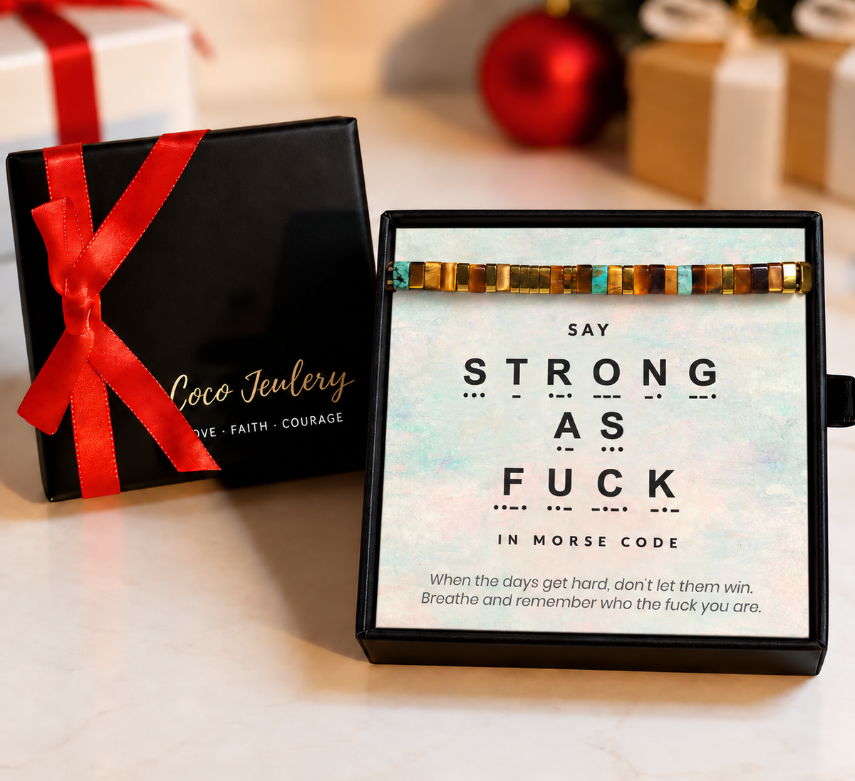 strength bracelet, inspirational gift for her, gift-ready