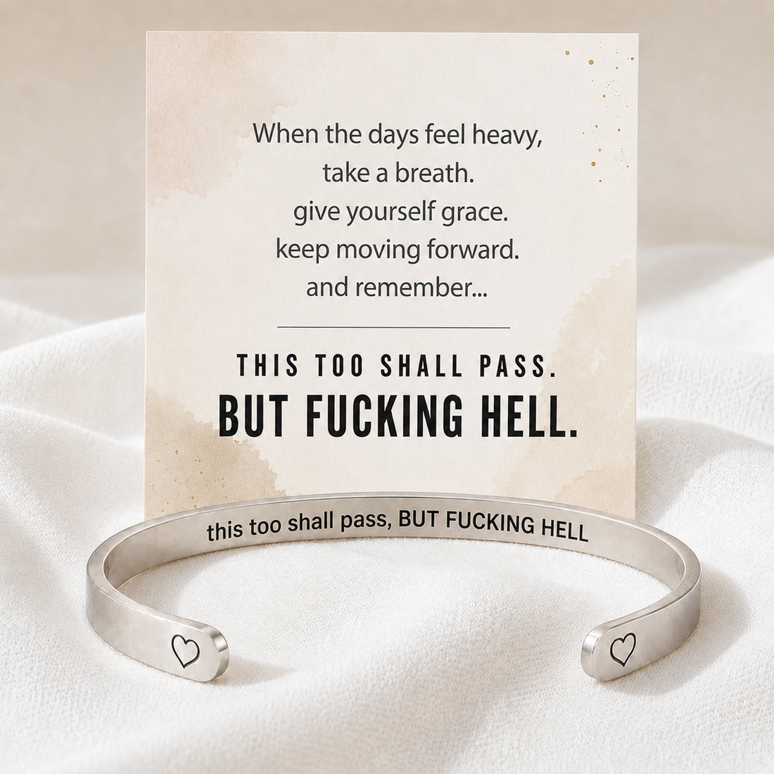 this too shall pass hidden message cuff bracelet
