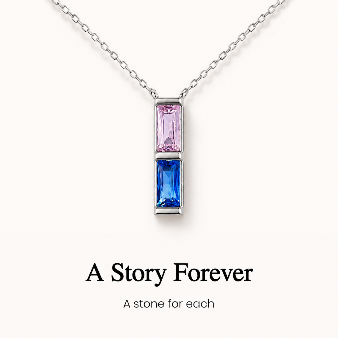 custom baguette birthstone necklace