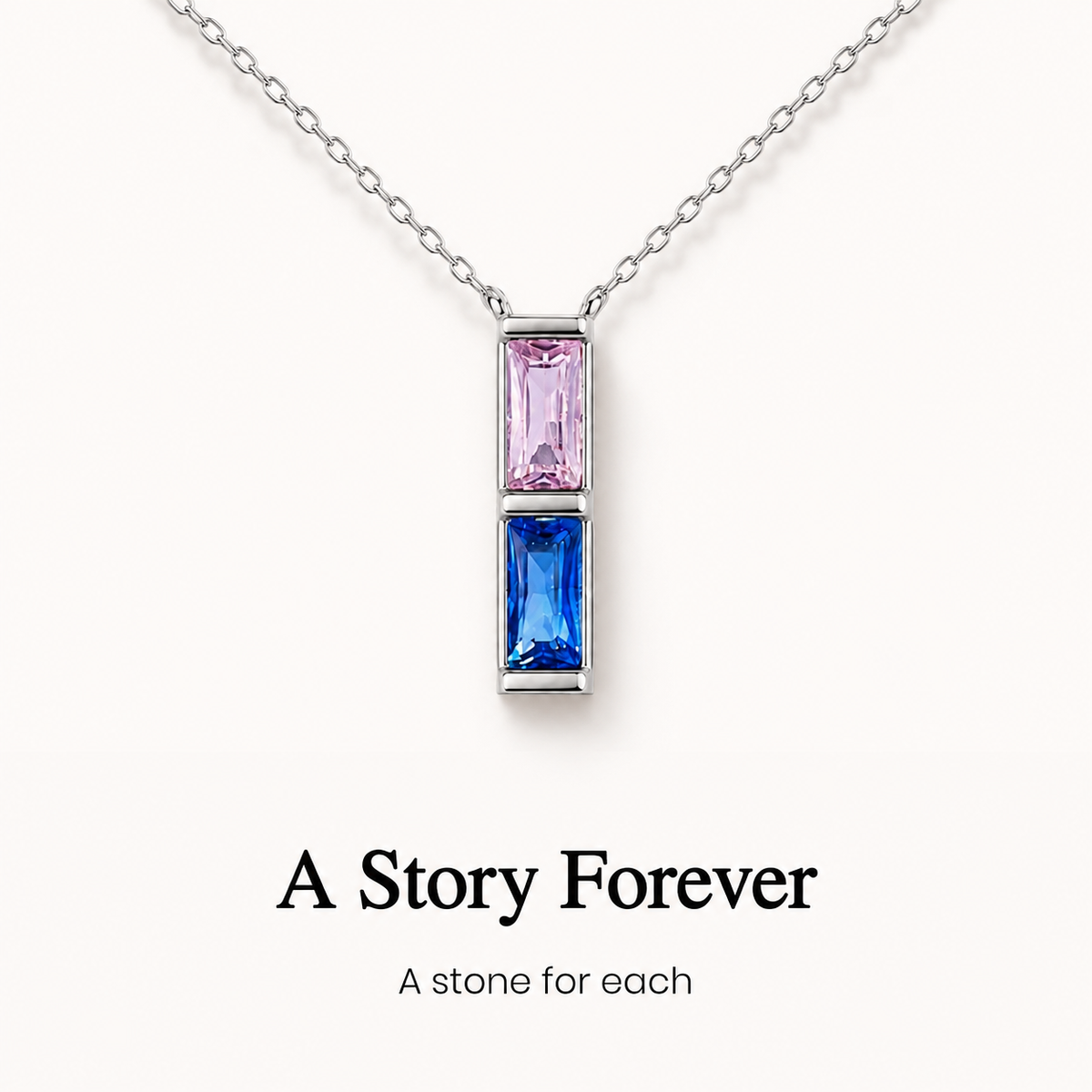 custom baguette birthstone necklace
