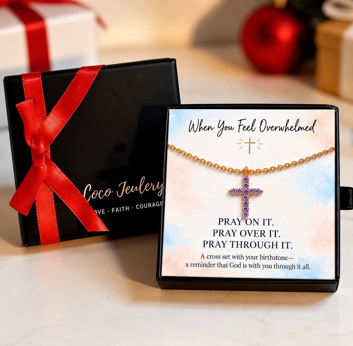 Christian faith jewelry gift, prayer reminder necklace, gift-ready