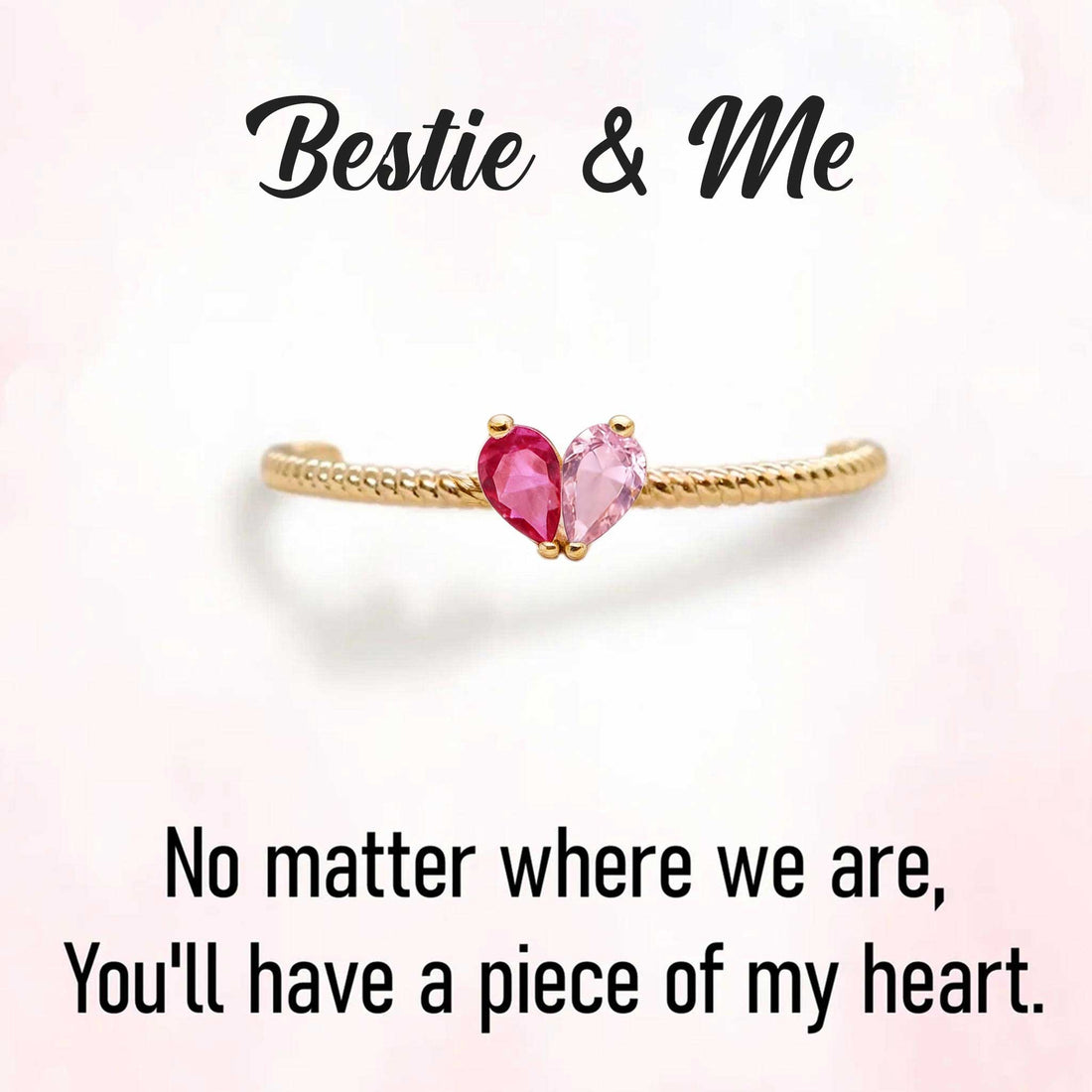 Bestie & Me Tiny Heart Birthstone Ring