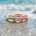 infinity promise ring with custom birthstones