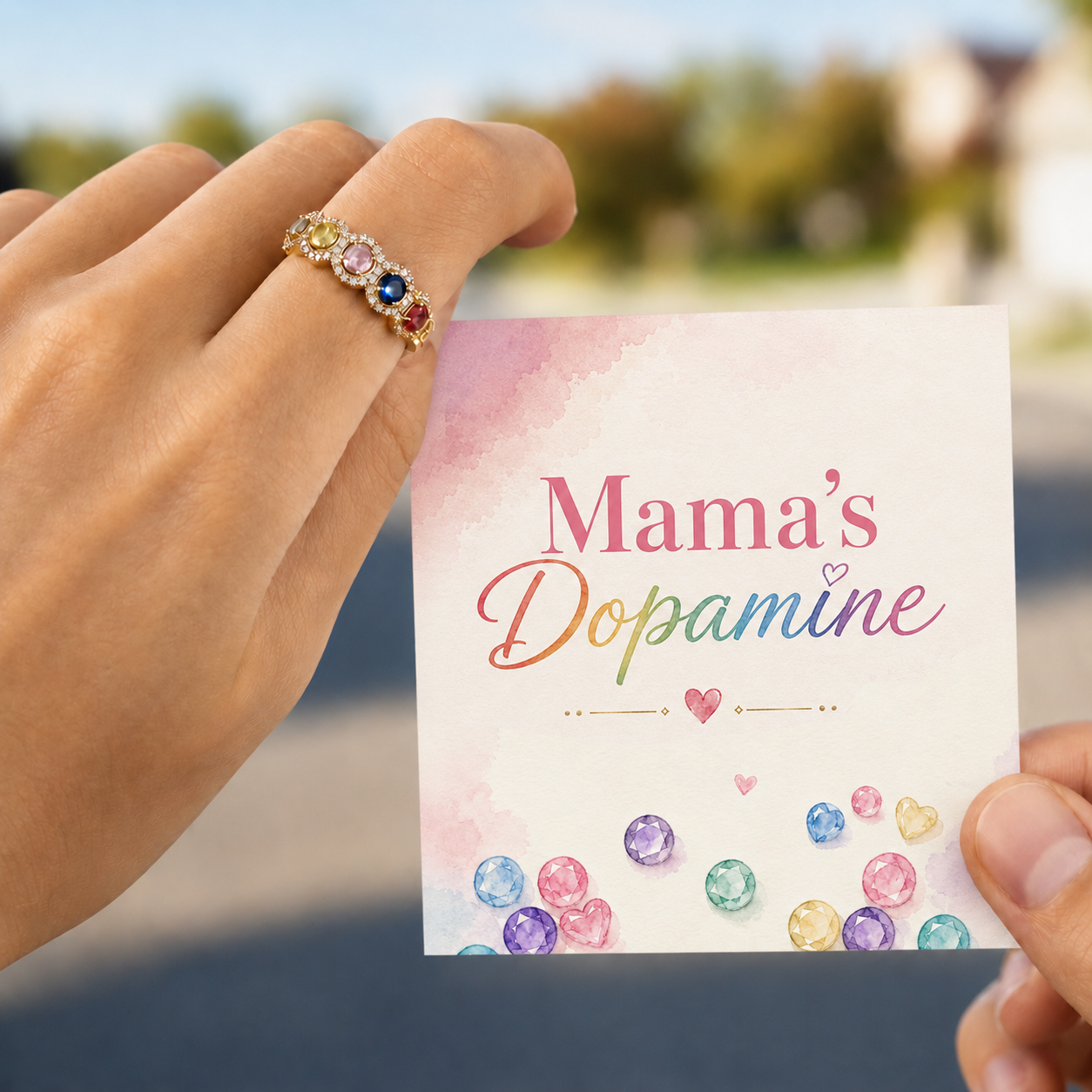 personalized multi birthstone ring