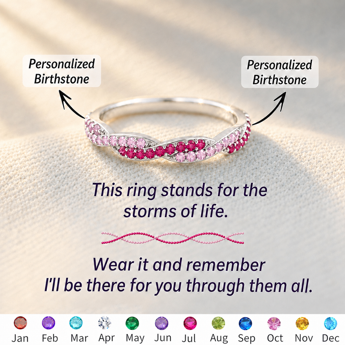personalized promise birthstone ring