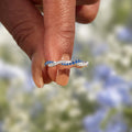 wave design birthstone promise ring
