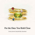 adjustable stacking birthstone ring