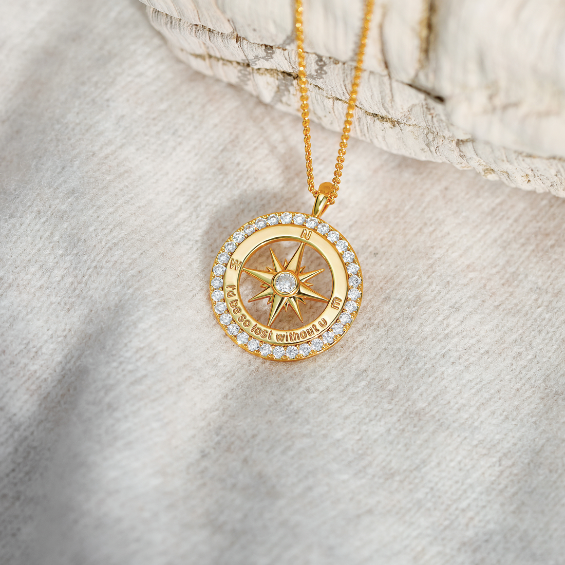 I'd Be So Lost Without You  Compass Necklace
