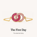 day one custom linking birthstone bracelet