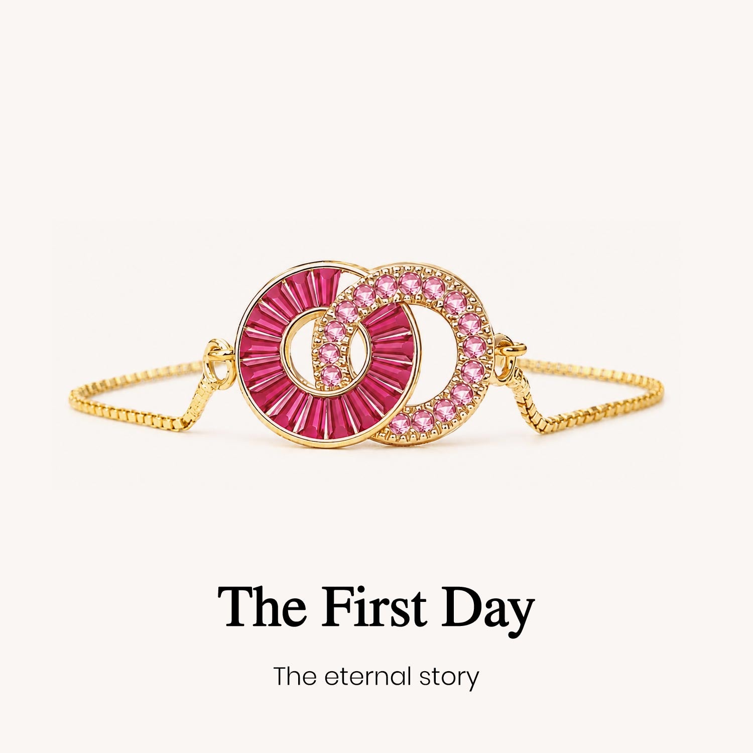 day one custom linking birthstone bracelet