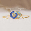 custom birthstone bracelet with linked design