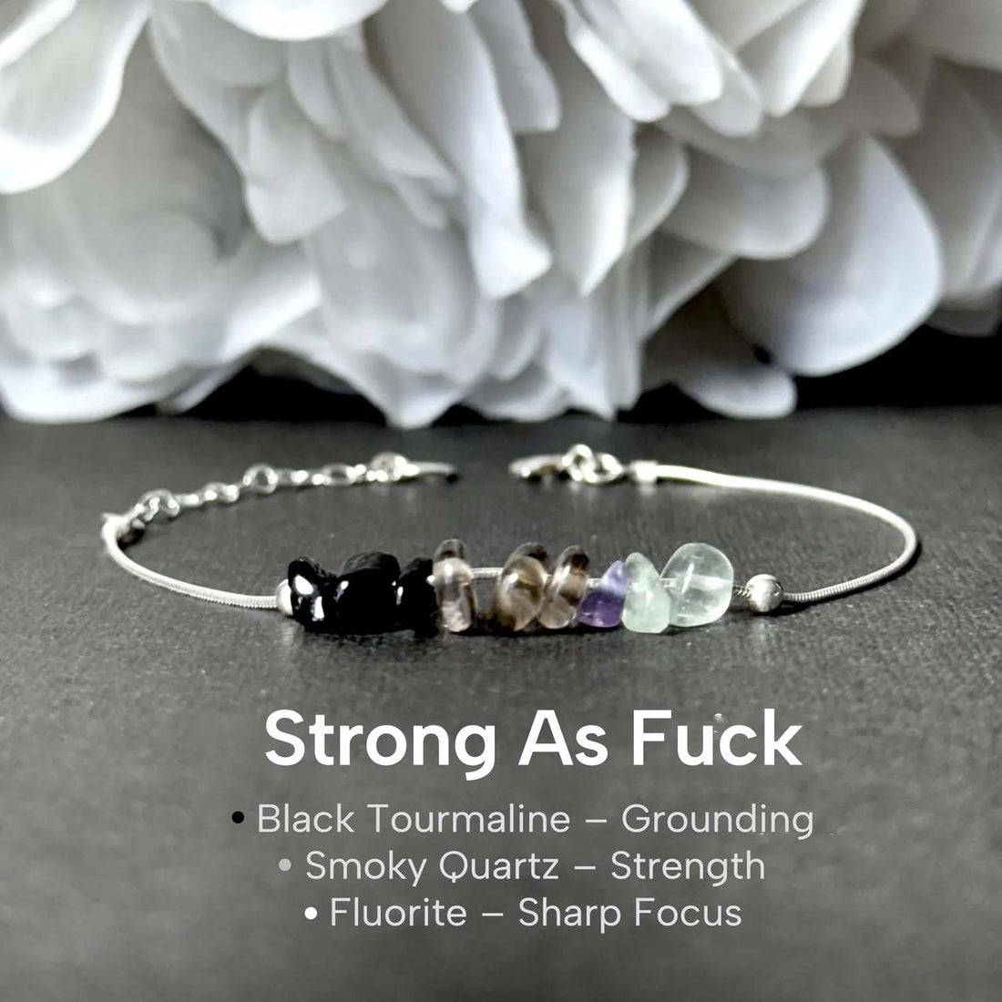 Strong as Fuck Spell Crystal Bracelet